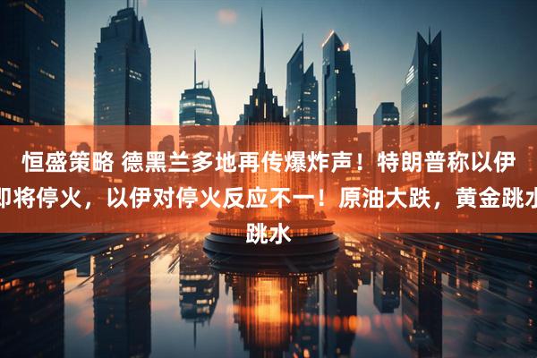 恒盛策略 德黑兰多地再传爆炸声！特朗普称以伊即将停火，以伊对停火反应不一！原油大跌，黄金跳水