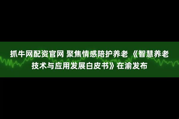 抓牛网配资官网 聚焦情感陪护养老 《智慧养老技术与应用发展白皮书》在渝发布